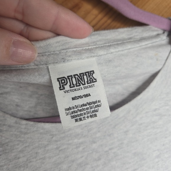 Victoria's Secret PINK Everyday Tee Shirt ~ Size: Medium Rose Gold Glitter Logo - Picture 6 of 8